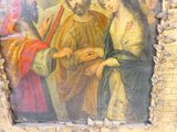 une photo d'un tableau représentant Jésus avec une femme et un homme