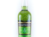 a bottle of chartreuse irish whiskey on a white background