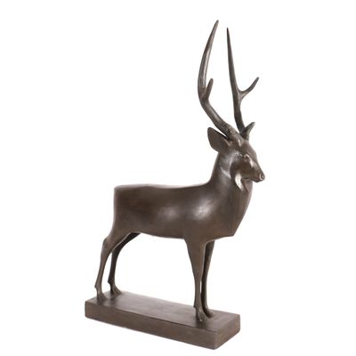 SCULPTRE EN PLÂTRE "CERF", d'après François POMPON (1855-193…