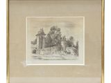 une image représentant le dessin d'une maison dans un champ