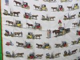 a picture of a wall hanging with a horse drawn carriage pattern