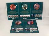 the complete set of star wars trading cards are on display