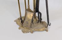 Nécessaire de cheminée (x3) pièces en bronze et laiton doré … (photo 2)