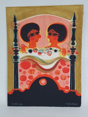 an image of a painting of two women in a bed