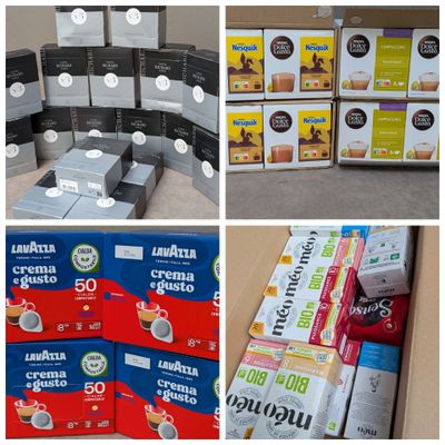 many different types of boxes of food on display