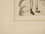 a drawing of a man holding a golf club in his hand