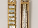 paire de thermomètres muraux anciens en laiton, avec des chiffres romains et des chiffres romains