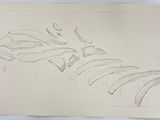 dessin d'une feuille sur une feuille de papier au crayon