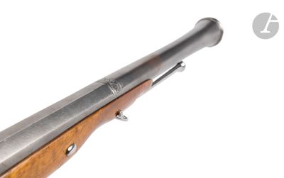un gros plan d'un fusil sur un fond blanc avec un fond blanc