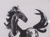 un dessin représentant un cheval au galop