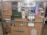 a metal cage with a box inside of it