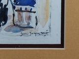 a picture of a painting of a vase of flowers on a table