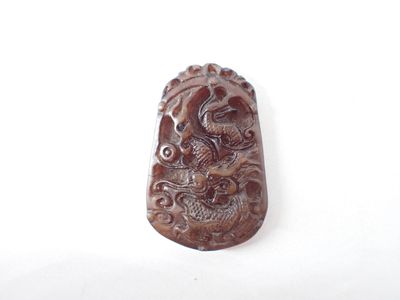 CHINE, pendentif en pierre à décor de dragon, H 4,6 cm - Photo 1