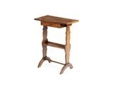 a small wooden table with a shelf on it