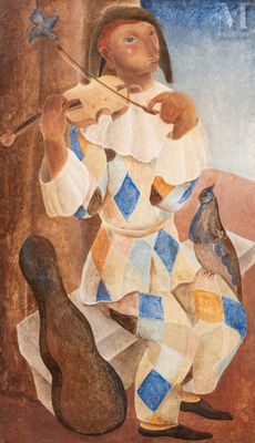 an image of a painting of a man playing a violin