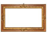 a gold frame with a white background on a white background