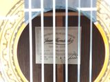 a close up of a guitar with a label on it