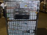 a cart with a lot of boxes on it in a warehouse