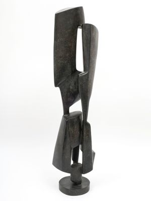 sculpture of a black sculpture on a white background