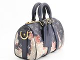 louis vu vu bag with floral print and gold hardware