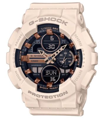 a close up of a watch on a white background on a white surface