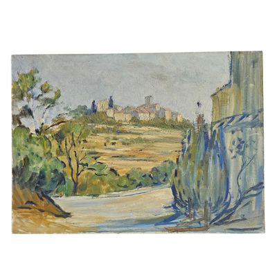 une image représentant un tableau représentant une vue d'une ville vue de loin