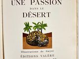 an open book with a picture of a leopard and palm trees on it
