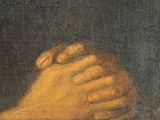 an image of a painting of a man holding his hands together
