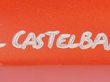 a close up of a red case with writing on it