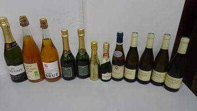 Lots de 3 Bts Cidre et sans alcool + 2 1/2 Bts Deutz + 1 1/2…
