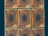 six square tiles of different sizes and shapes are arranged in a pattern