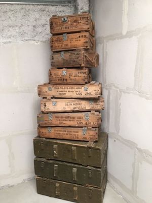 a stack of wooden boxes stacked on top of each other