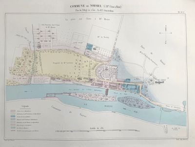 an old map of a city with a river running through it