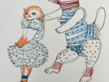 drawing of a cat and a dog dressed up in patriotic clothing