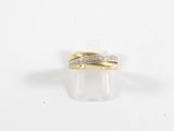 une bague en or jaune et en or blanc sertie de diamants