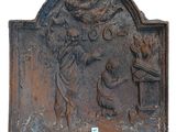 a plaque with a man and a woman on it