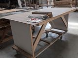 an image of a workbench in a warehouse