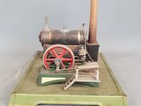 a small model of a steam engine on a table