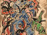 une image représentant un tableau où l'on voit un groupe de personnes dans un vase