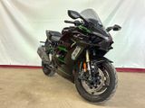a motorcycle that is parked in a garage