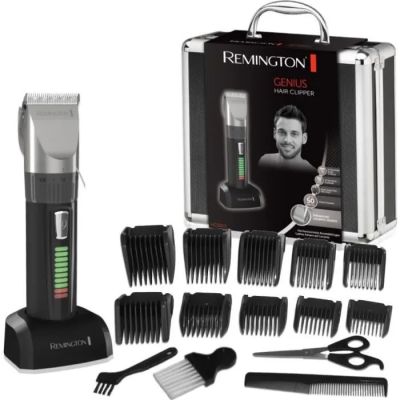 the hair clipper is being displayed in front of a box