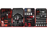 many tools in the case on the white background