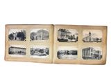 an old photo of a book with a bunch of pictures on it