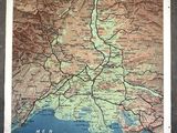 une vieille carte de la France comprenant un plan de Paris et des pays voisins