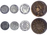 an image of a group of different coins on a white surface
