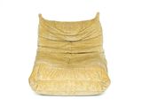 yellow chair on a white surface with a white background