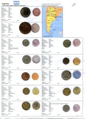 ARGENTINE. Lot de 104 monnaies différentes (XXe siècle).