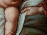 an image of a painting of a baby laying on a blanket