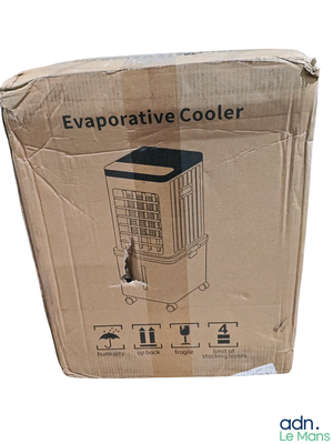 boîte en carton contenant une photo d'un refroidisseur par évaporation