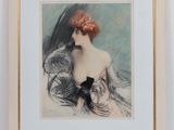 an image of a painting of a woman with red hair in a dress